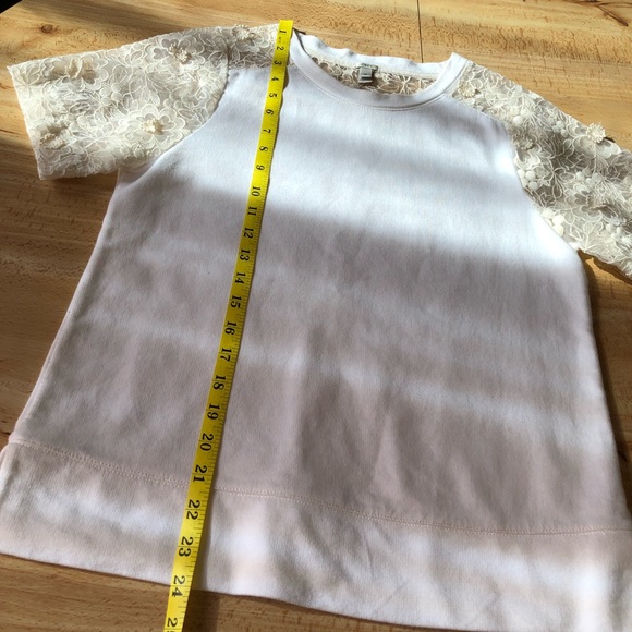 J. Crew Lace Sleeve Sweatshirt - Picture 6 of 7